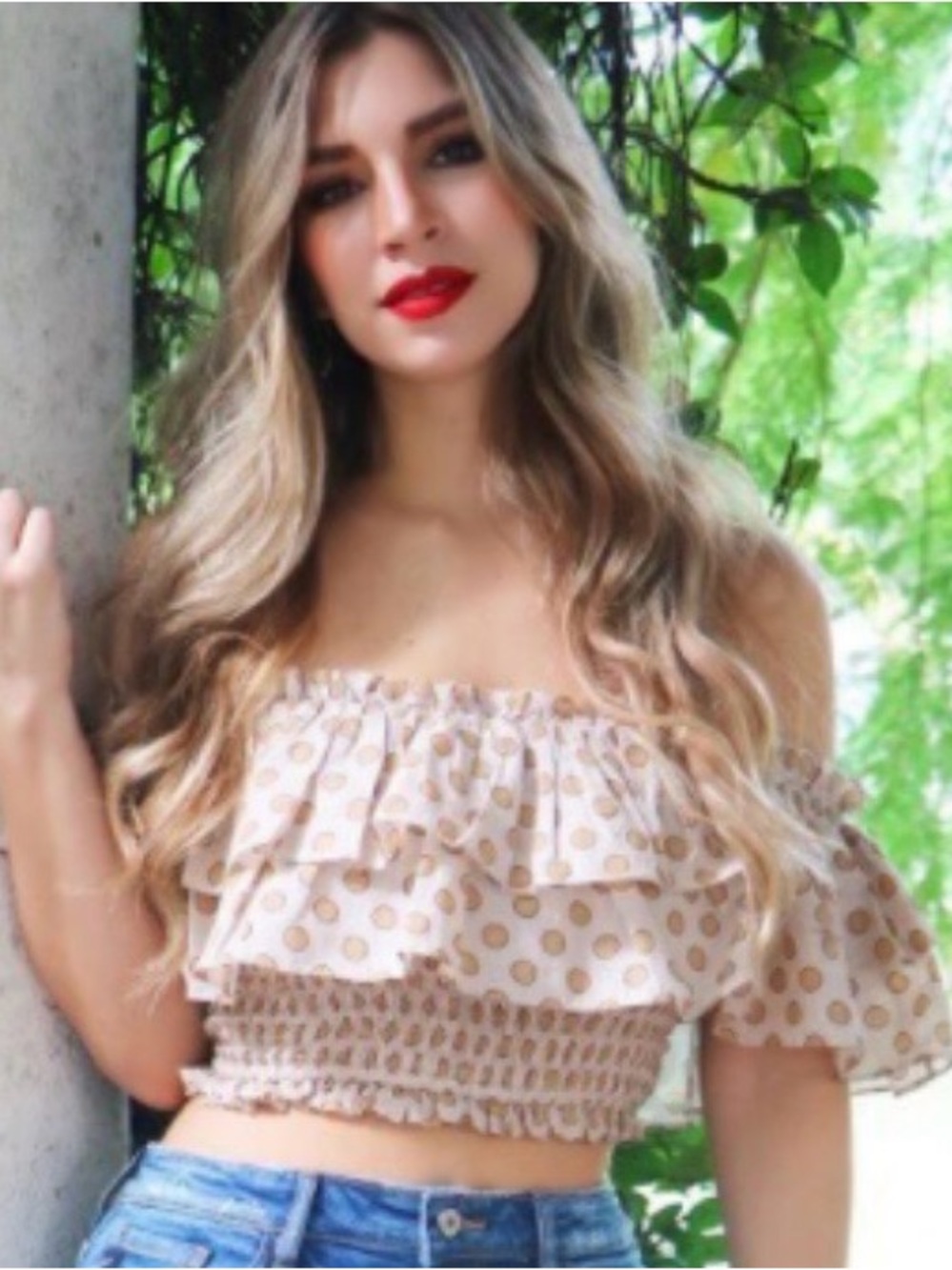 Happy X Nature Kate Hudson Ruffle Crop Top